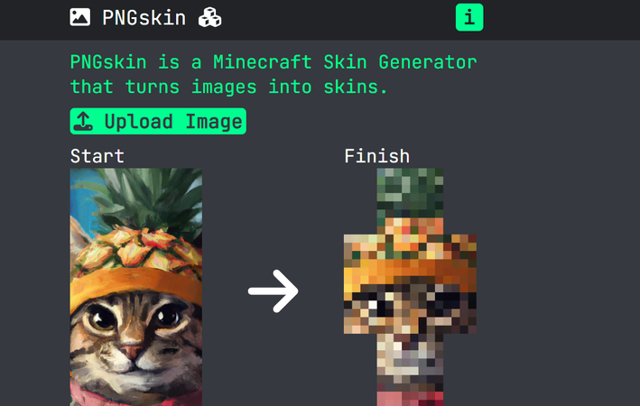 PNGSkin AI Minecraft skin generator
