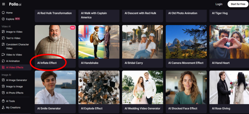 Pollo.ai AI Inflate Effect