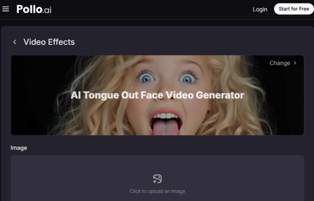 pollo ai tongue out video generator