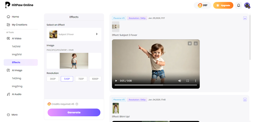 مراجعة الفيديو الناتج وتحميله