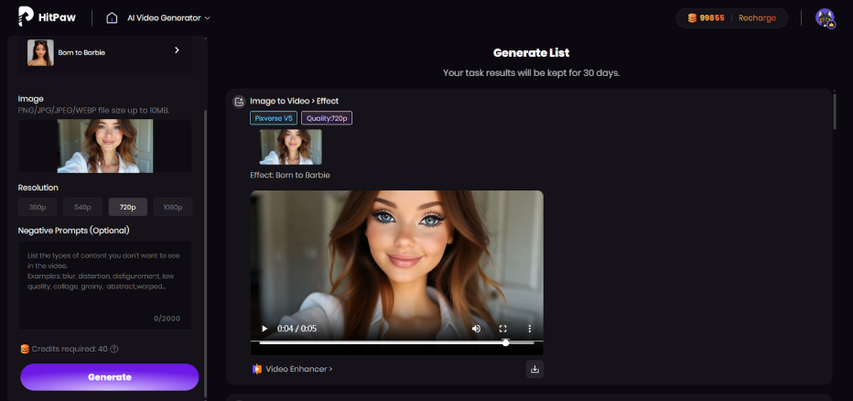 preview enhance and download ai cartoon video
