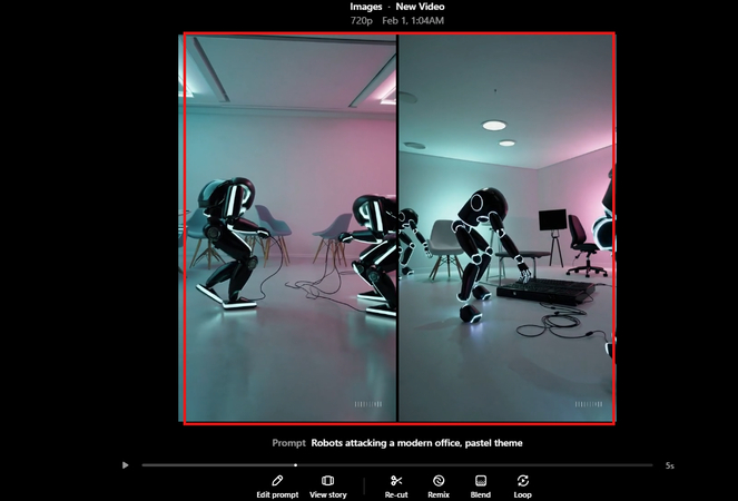 Previewing generated videos in Sora AI Text to Video