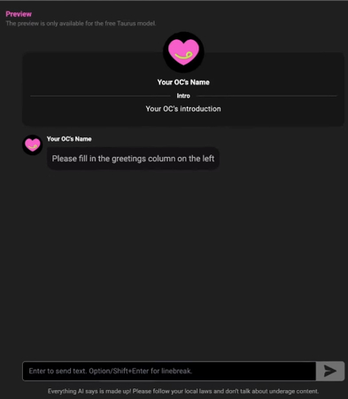 Previewing the AI character in the CrushOn app