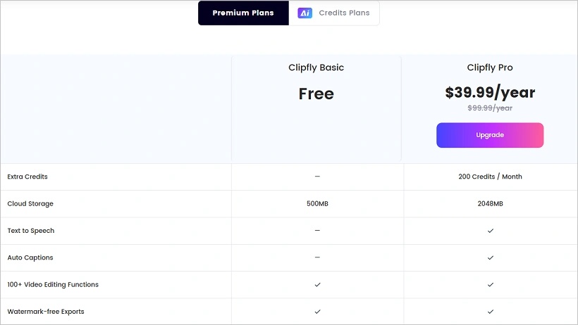clipfly ai video generator price