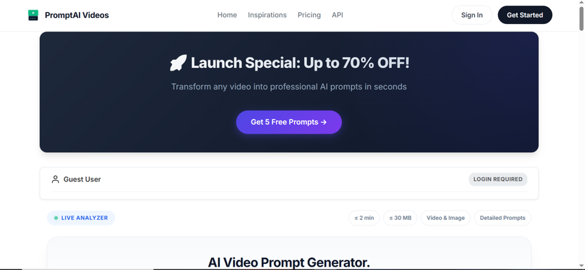 promptai videos extract prompts from video