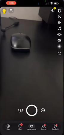 Recording a video using Snapchat camera