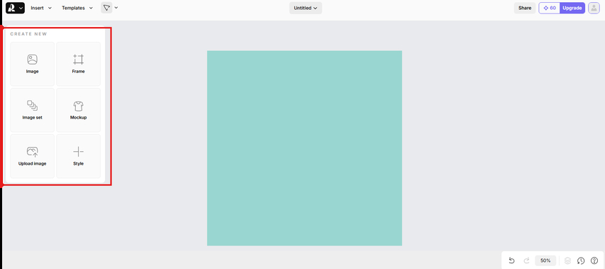 Recraft AI Create New menu