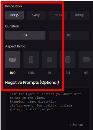 customize the output parameters