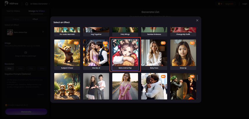 retro anime pop effect