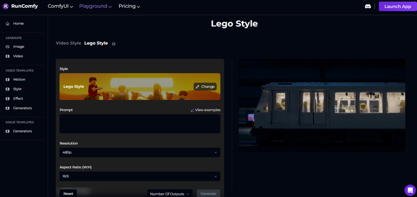 RunComfy Lego AI Video Generator