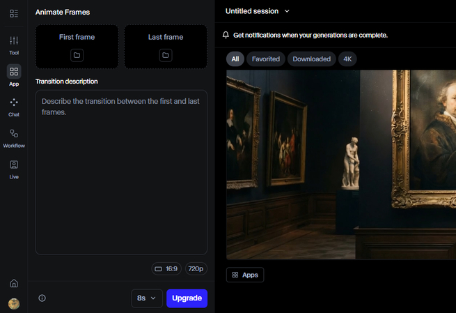 Runway AI animate frames