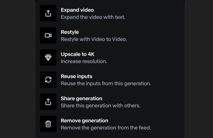 Runway AI video app editing options