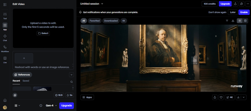 Runway AI video editing features