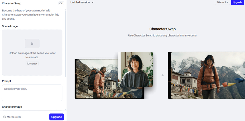 Runway ML AI video generator Character Swap