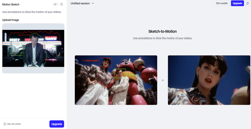Runway ML AI video generator Motion Sketch