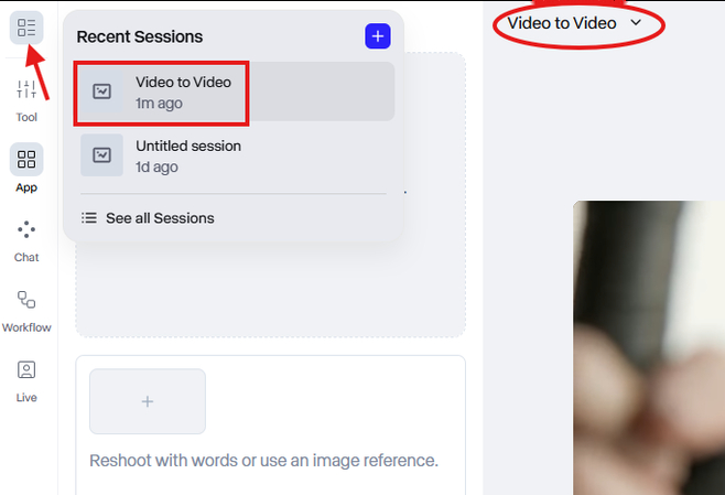 Saving the generated video session in Runway