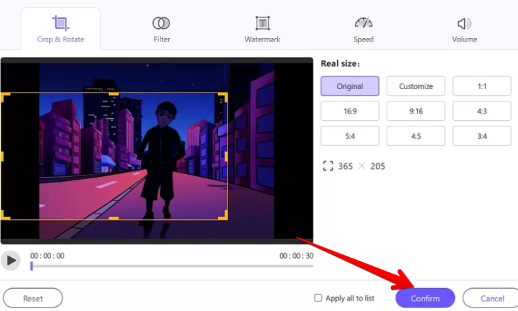 Saving video with Instagram-supported aspect ratio