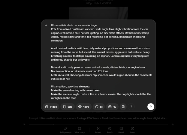 Seeing a prompt used to create a video in Sora