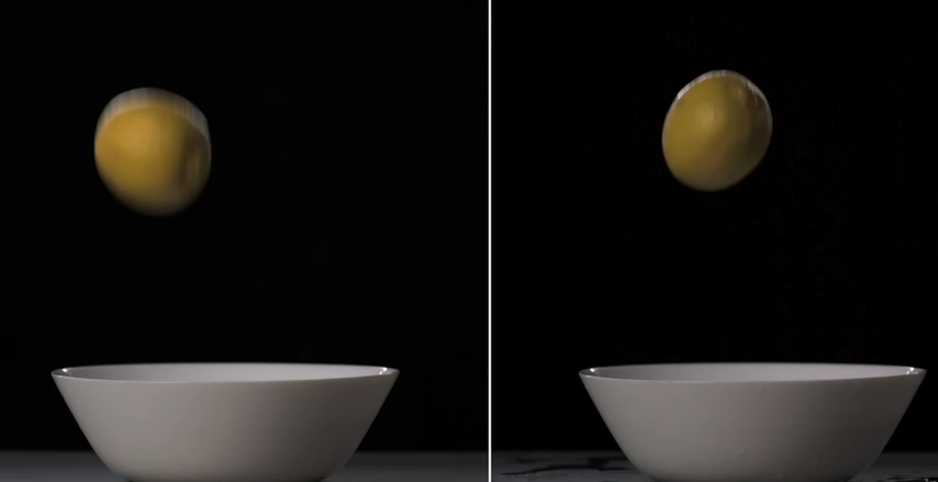 Selecting a high shutter speed for fast-moving objects