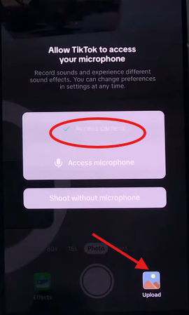 Selecting a video to post on TikTok