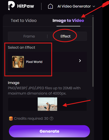 Selecting the Lego AI effect for the uploaded image