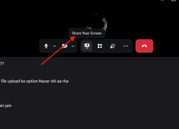 Share Your Screen option in Discord PC