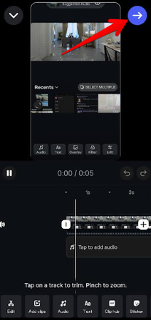 Sharing speedy video on Instagram Reel