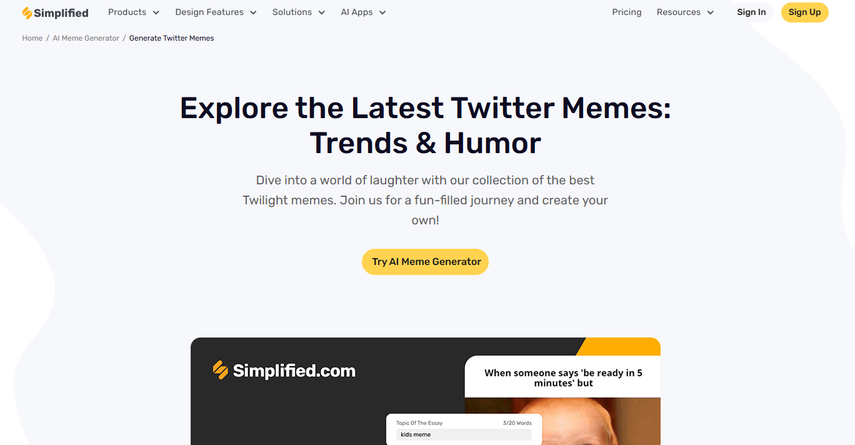 Simplified AI Twitter meme maker