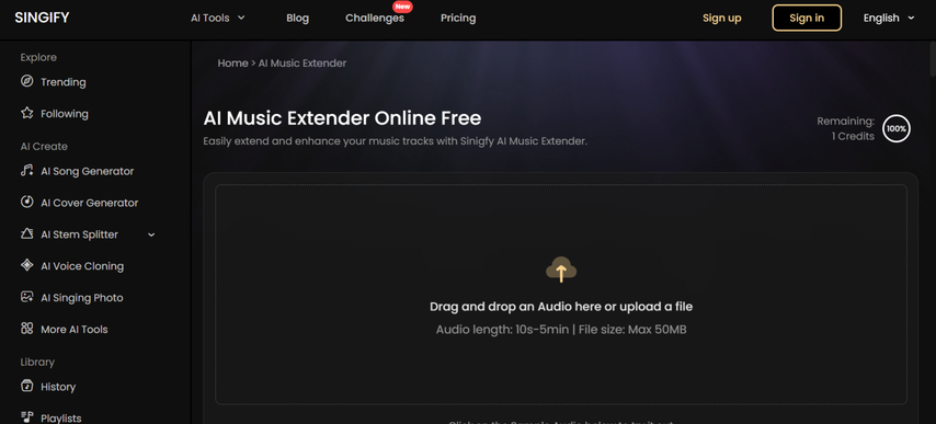 singify ai music extender