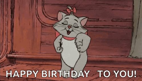 singing cat wishes happy birthday gif