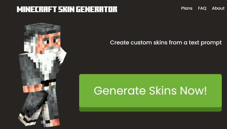 Skingenerator.io AI Minecraft skin generator