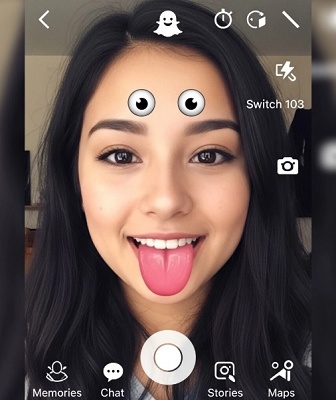 snapchat ai tongue out filter