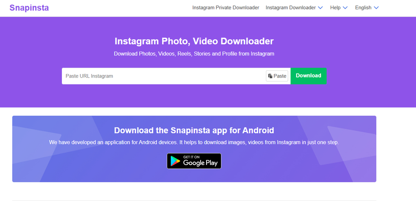 Snapinsta best Instagram Story downloader