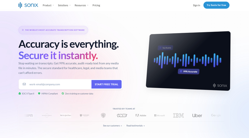 Sonix AI Music Transcription