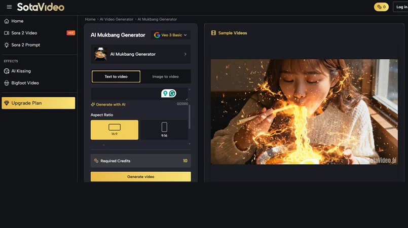 SotaVideo Generate AI Mukbang