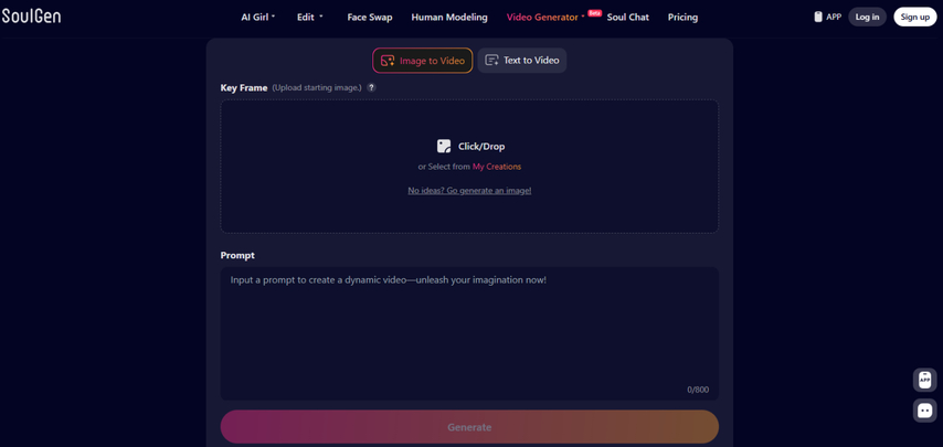 SoulGen uncensored AI video generator