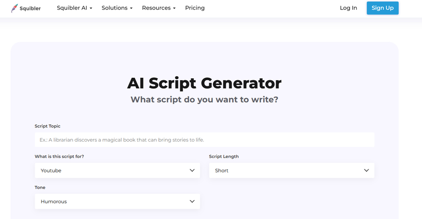 Squibler AI movie script generator
