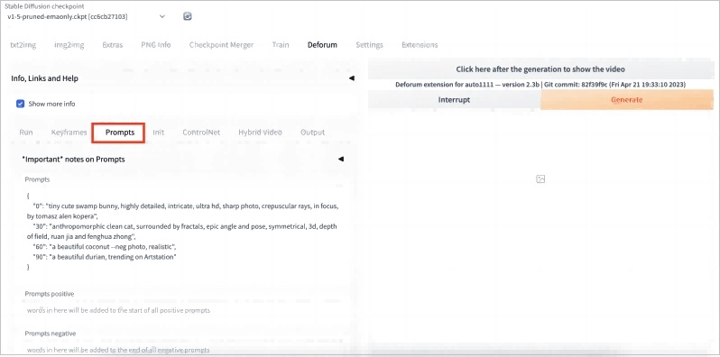 stable diffusion video generation