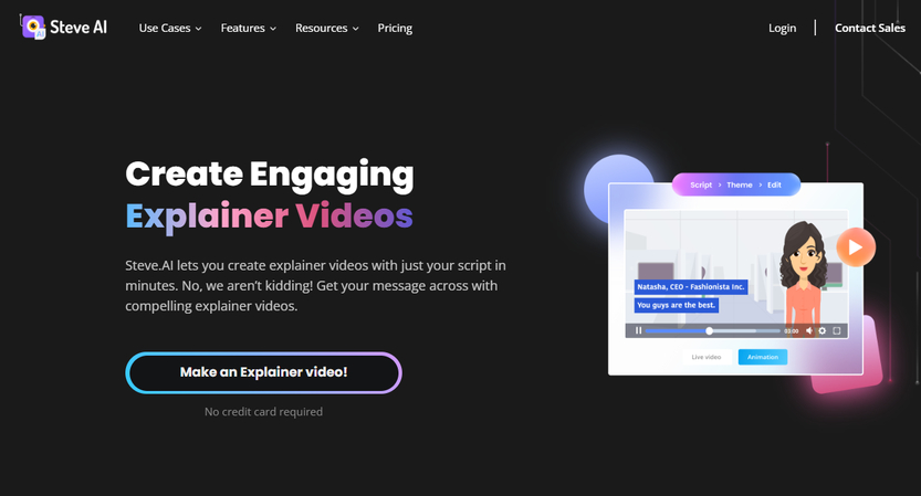 Steve AI explainer video maker