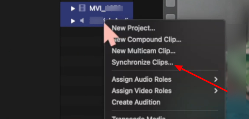 Synchronize Clips option in Final Cut Pro
