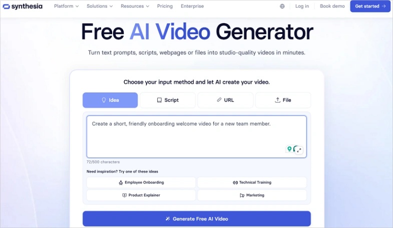 synthesia ai video generation platform