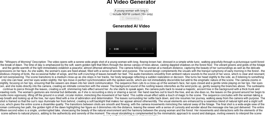 Testing Perchance AI Video Generator