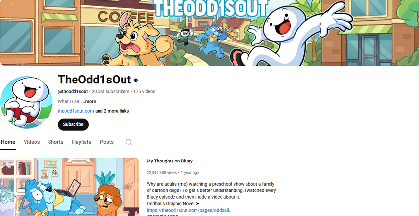 TheOdd1sOut YouTube animated video channel