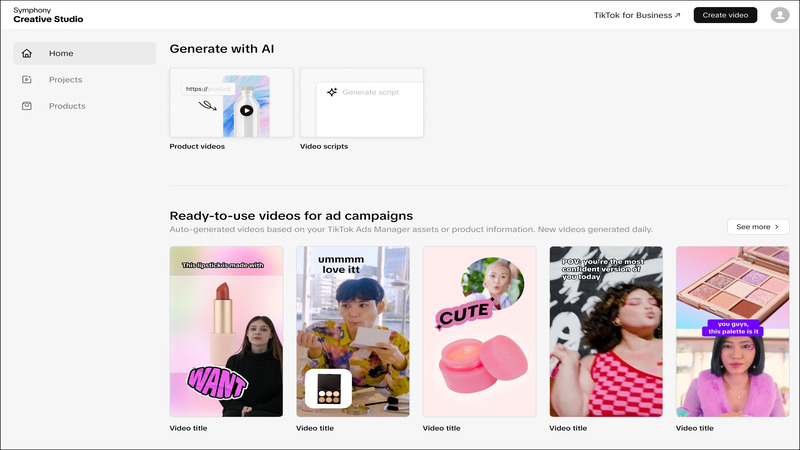 tiktok symphony ai video creation studio