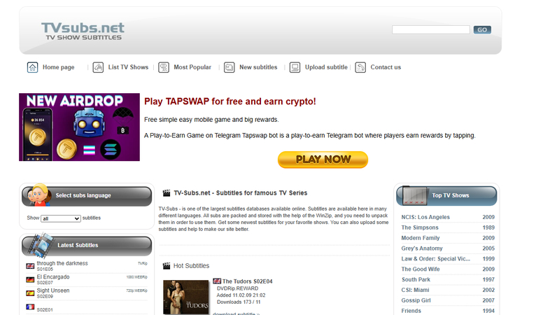 TVsubs YIFY subtitles download alternative