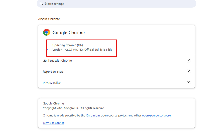 Updating Google Chrome to fix YouTube lagging