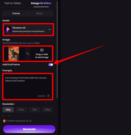 Uploading Image for Image-to-Video Generation