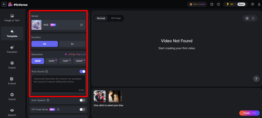 Uploading image to PixVerse for a kiss video