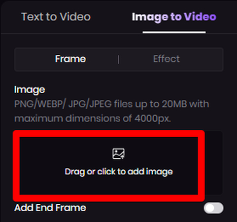 Uploading images to HitPaw Online Video Generator