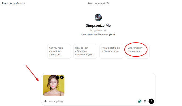 Uploading photo to ChatGPT